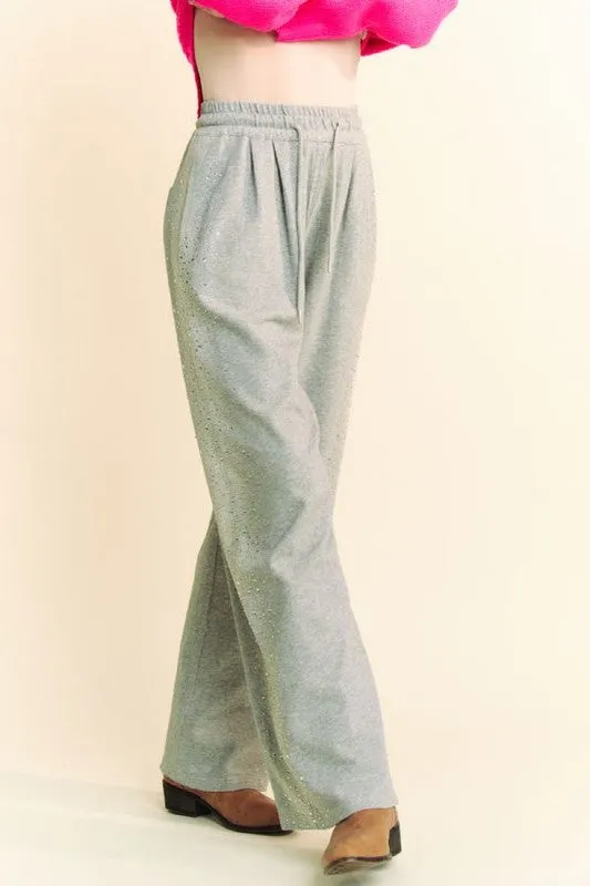 Davi & Dani Rhinestone Elastic Waist Wide Leg Pants sold by Charming Charlie product image thumbnail 5