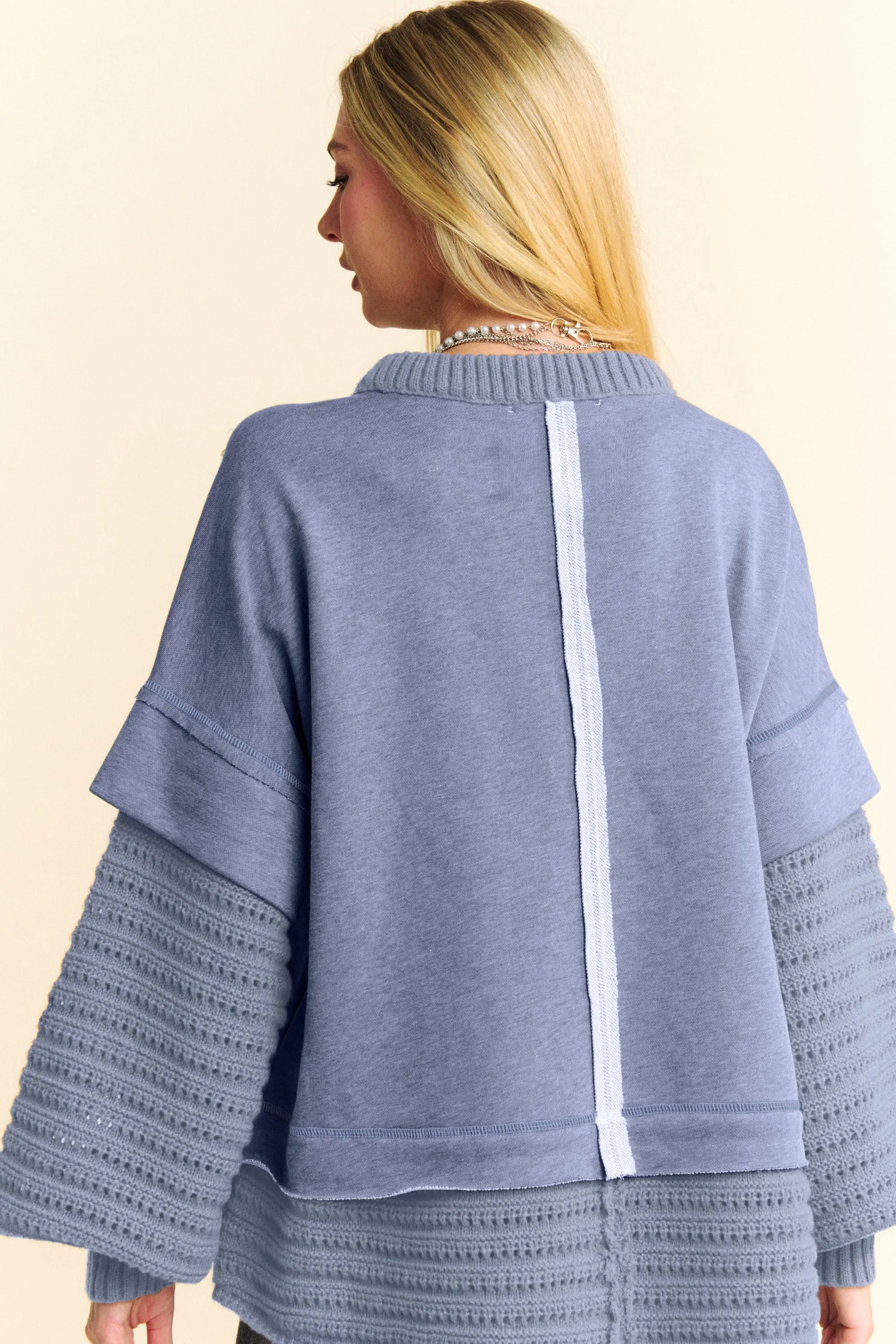 Davi & Dani Faux Layered Round Neck Sweater sold by Charming Charlie product image thumbnail 2