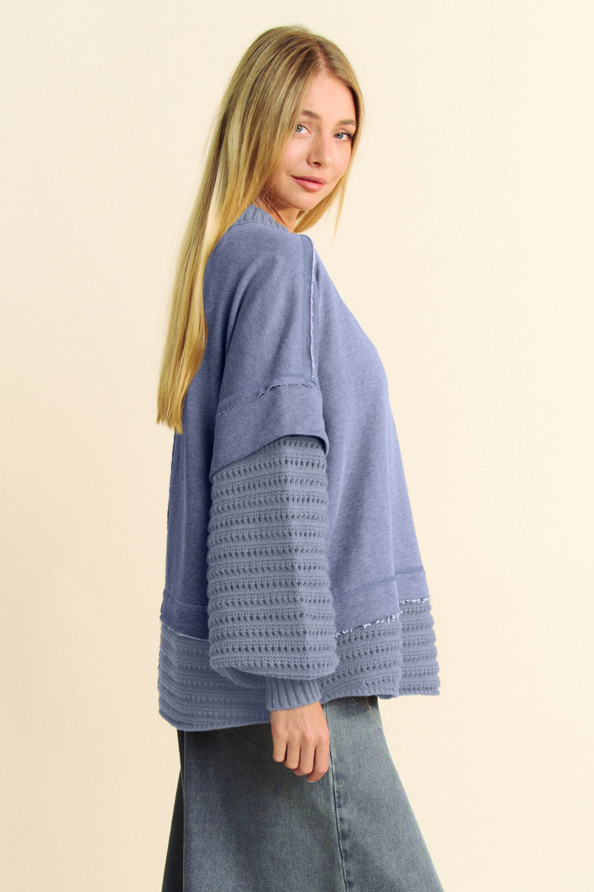 Davi & Dani Faux Layered Round Neck Sweater sold by Charming Charlie product image thumbnail 3