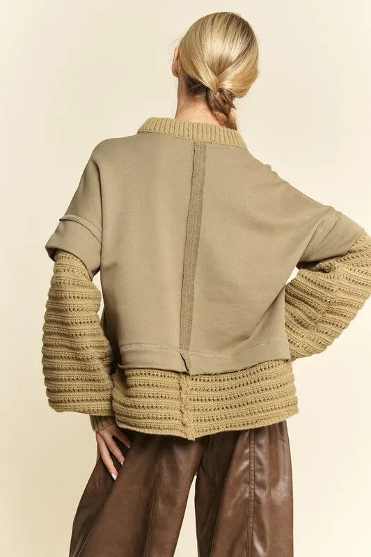 Davi & Dani Faux Layered Round Neck Sweater sold by Charming Charlie product image thumbnail 2
