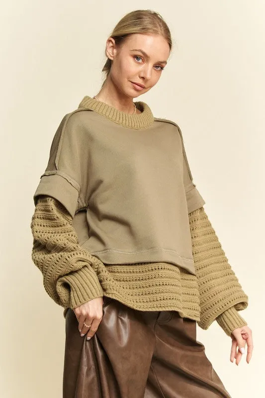 Davi & Dani Faux Layered Round Neck Sweater sold by Charming Charlie product image thumbnail 3