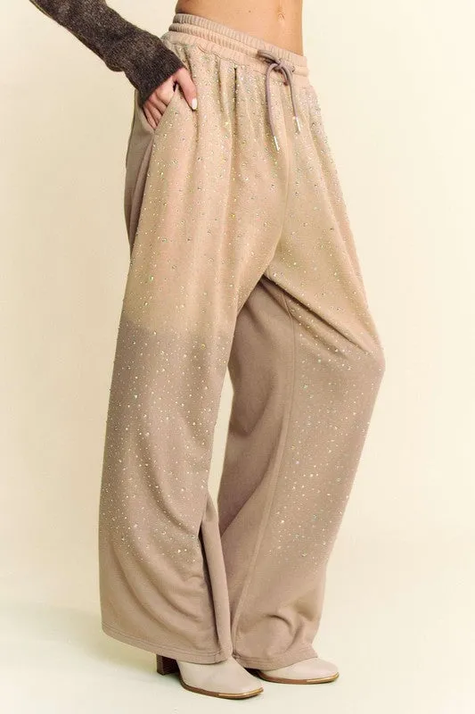 Davi & Dani Rhinestone Drawstring Wide Leg Pants sold by Charming Charlie product image thumbnail 3