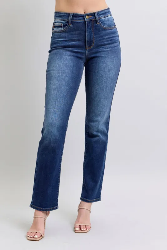Judy Blue Full Size Washed Straight Leg Jeans with Pockets sold by Charming Charlie