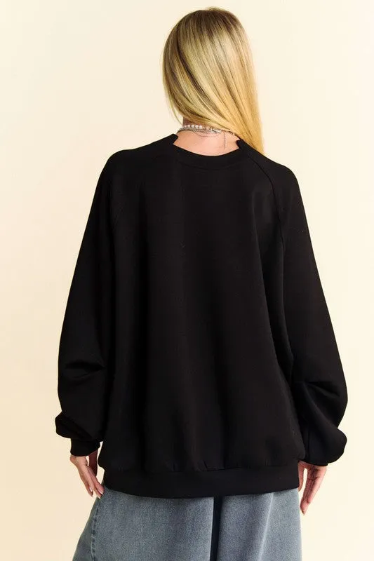 Davi & Dani Round Neck Raglan Sleeve Sweatshirt sold by Charming Charlie product image thumbnail 2