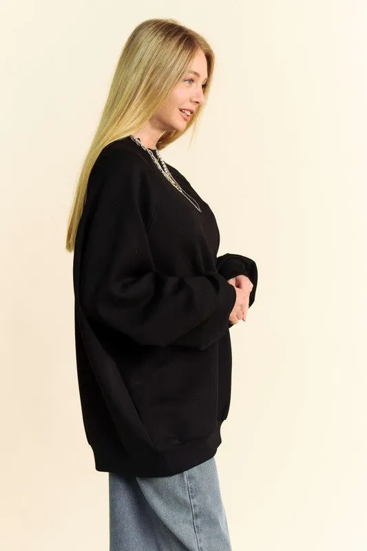 Davi & Dani Round Neck Raglan Sleeve Sweatshirt sold by Charming Charlie product image thumbnail 3