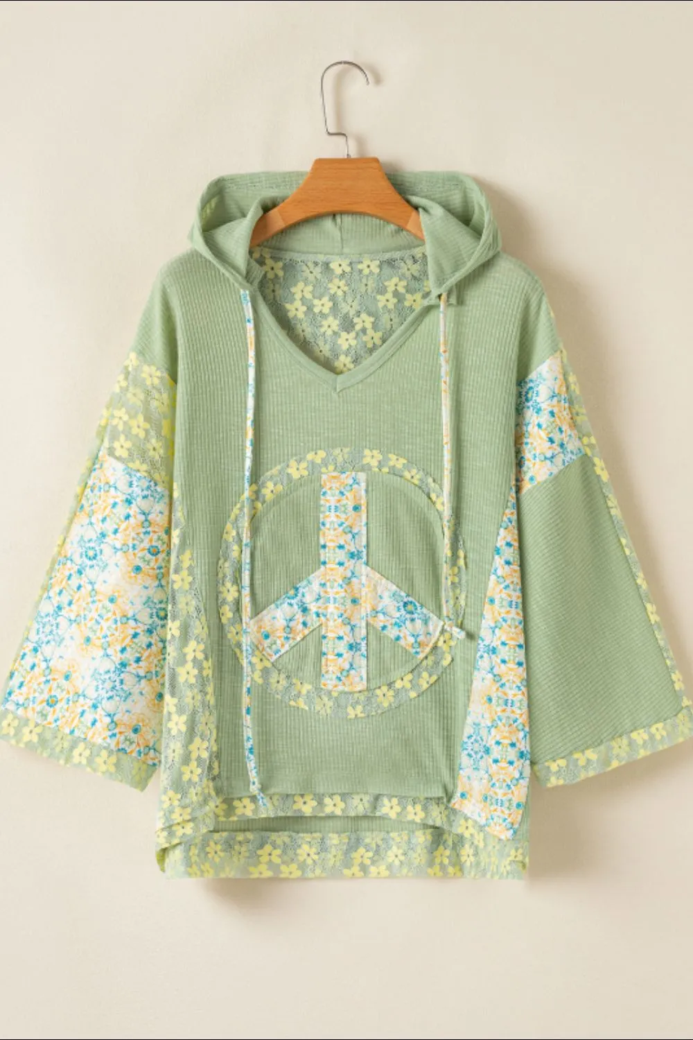 Peace Patch Batwing Sleeve Hooded Blouse sold by Charming Charlie product image thumbnail 4