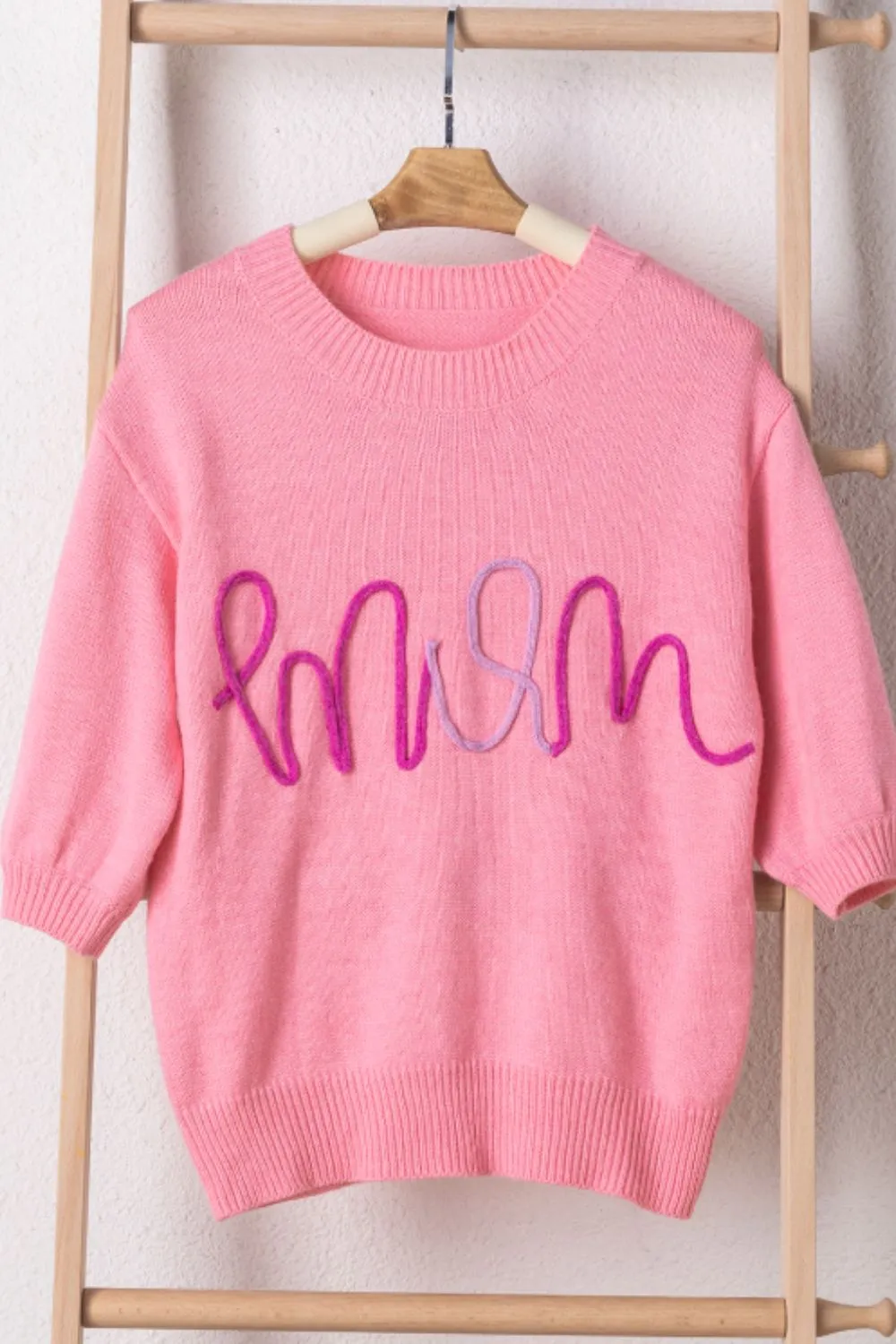 MOM Round Neck Half Sleeve Sweater sold by Charming Charlie product image thumbnail 5