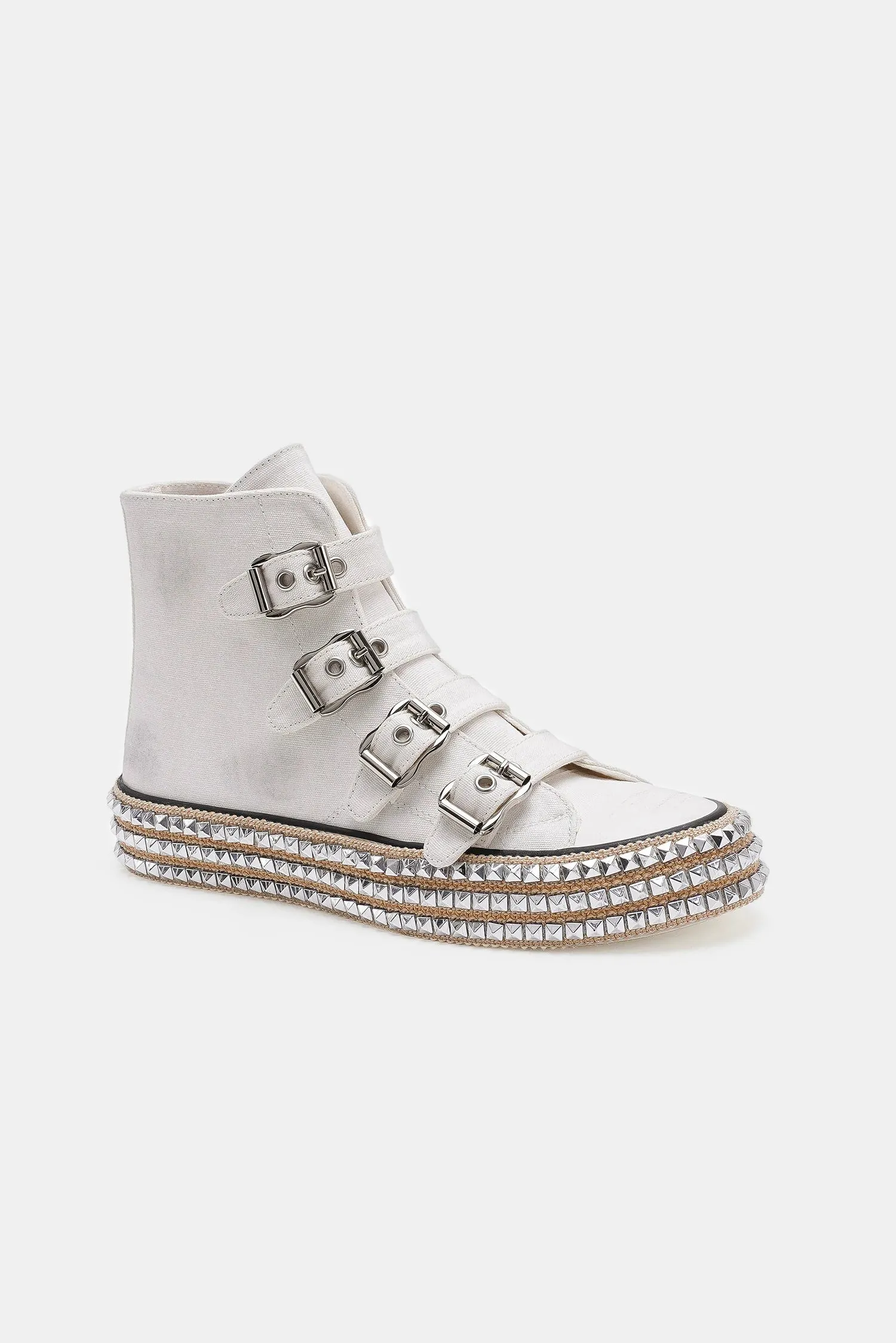 Beast Fashion Multi-Buckle Straps Studded Platform Sneakers sold by Charming Charlie product image thumbnail 2