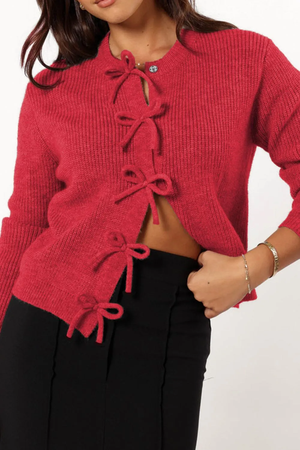 Tied Long Sleeve Cardigan sold by Charming Charlie product image thumbnail 3