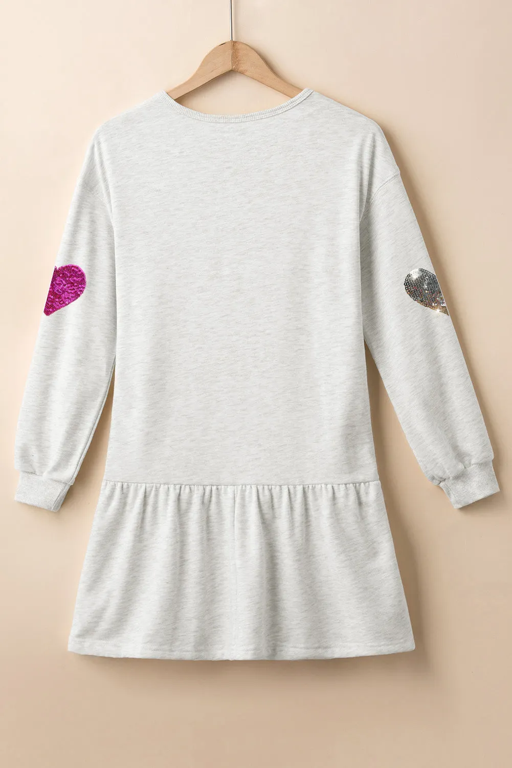 Sequin Heart Round Neck Long Sleeve Mini Dress sold by Charming Charlie product image thumbnail 5