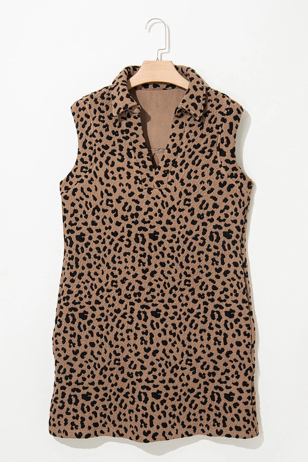 Leopard Johnny Collar Sleeveless Mini Dress sold by Charming Charlie product image thumbnail 5