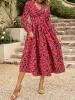 Floral V-Neck Long Sleeve Midi Dress sold by Charming Charlie