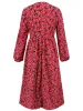 Floral V-Neck Long Sleeve Midi Dress sold by Charming Charlie
