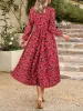 Floral V-Neck Long Sleeve Midi Dress sold by Charming Charlie