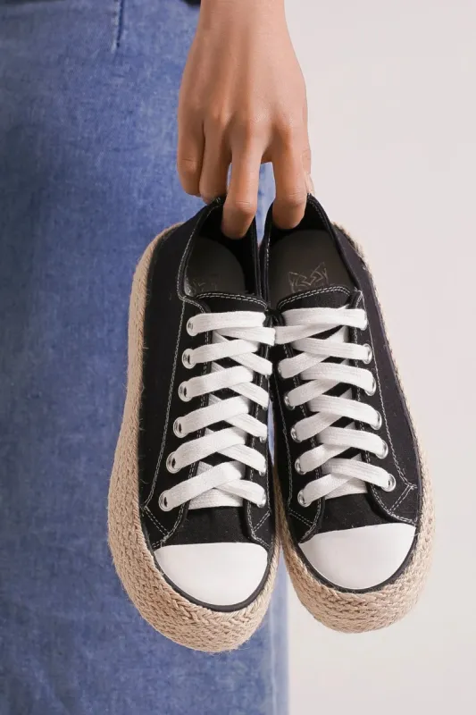 Beast Fashion Lace Up Woven Espadrille Sole Sneakers sold by Charming Charlie