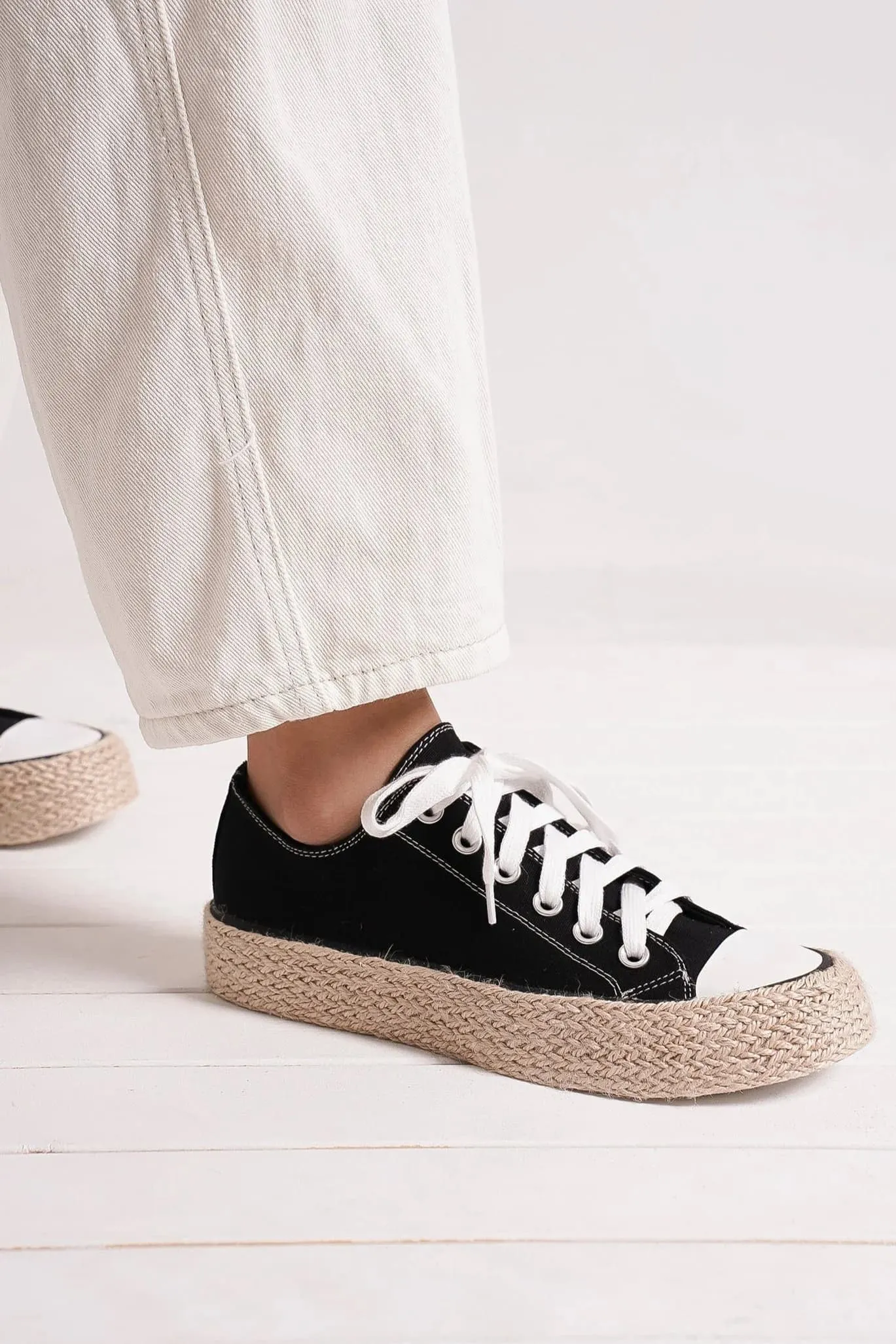 Beast Fashion Lace Up Woven Espadrille Sole Sneakers sold by Charming Charlie product image thumbnail 2