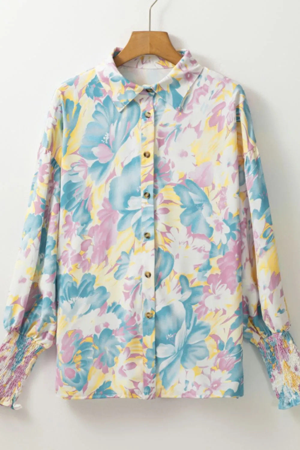 Printed Button Down Lantern Sleeve Shirt sold by Charming Charlie product image thumbnail 4