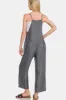 Zenana Washed Adjustable Strap Wide Leg Denim Overalls sold by Charming Charlie