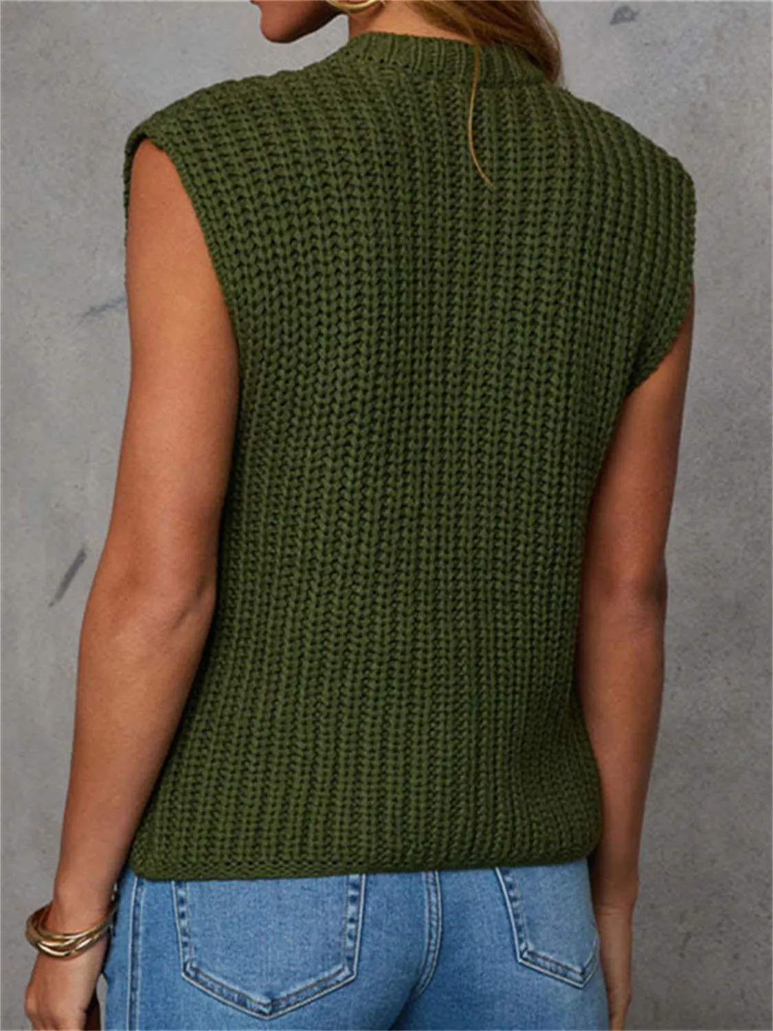 Button Down Sweater Vest with Pockets sold by Charming Charlie product image thumbnail 4