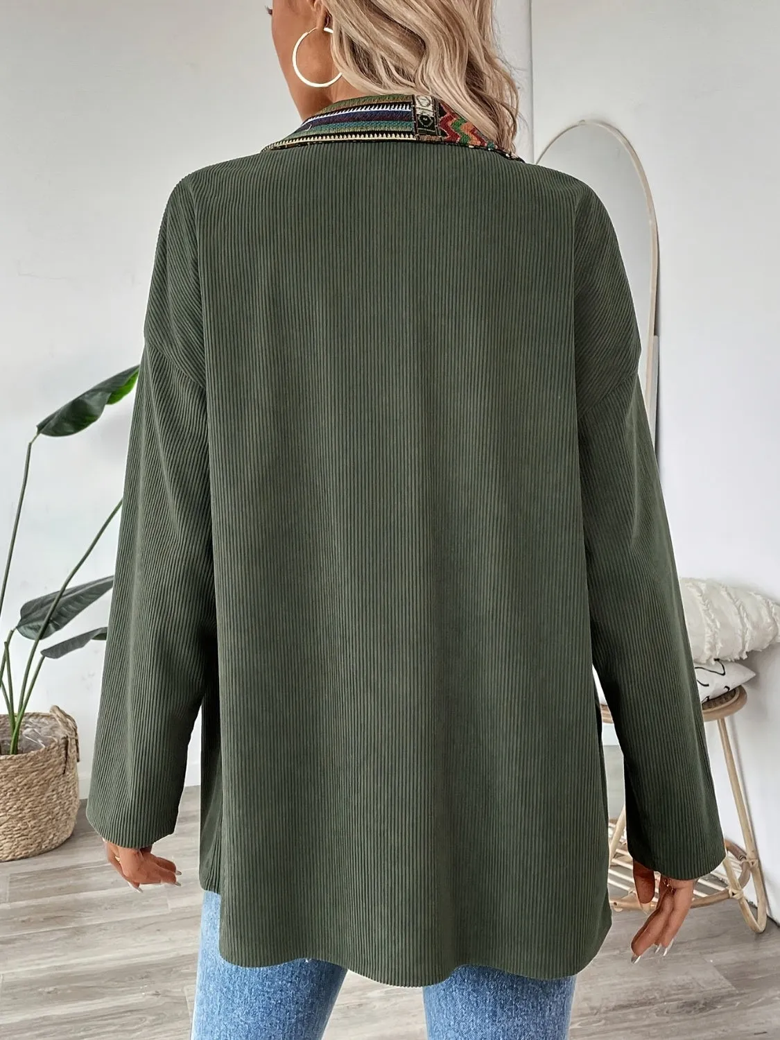 Snap Down Long Sleeve Jacket with Chest Pockets sold by Charming Charlie product image thumbnail 3