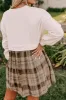 Plaid Round Neck Long Sleeve Mini Dress sold by Charming Charlie