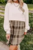 Plaid Round Neck Long Sleeve Mini Dress sold by Charming Charlie