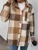 Curved Hem Plaid Collared Neck Shacket sold by Charming Charlie
