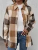 Curved Hem Plaid Collared Neck Shacket sold by Charming Charlie