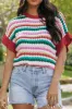 Contrast Round Neck Short Sleeve Sweater sold by Charming Charlie