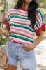 Contrast Round Neck Short Sleeve Sweater sold by Charming Charlie