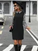 Houndstooth Collared Neck Long Sleeve Mini Dress sold by Charming Charlie