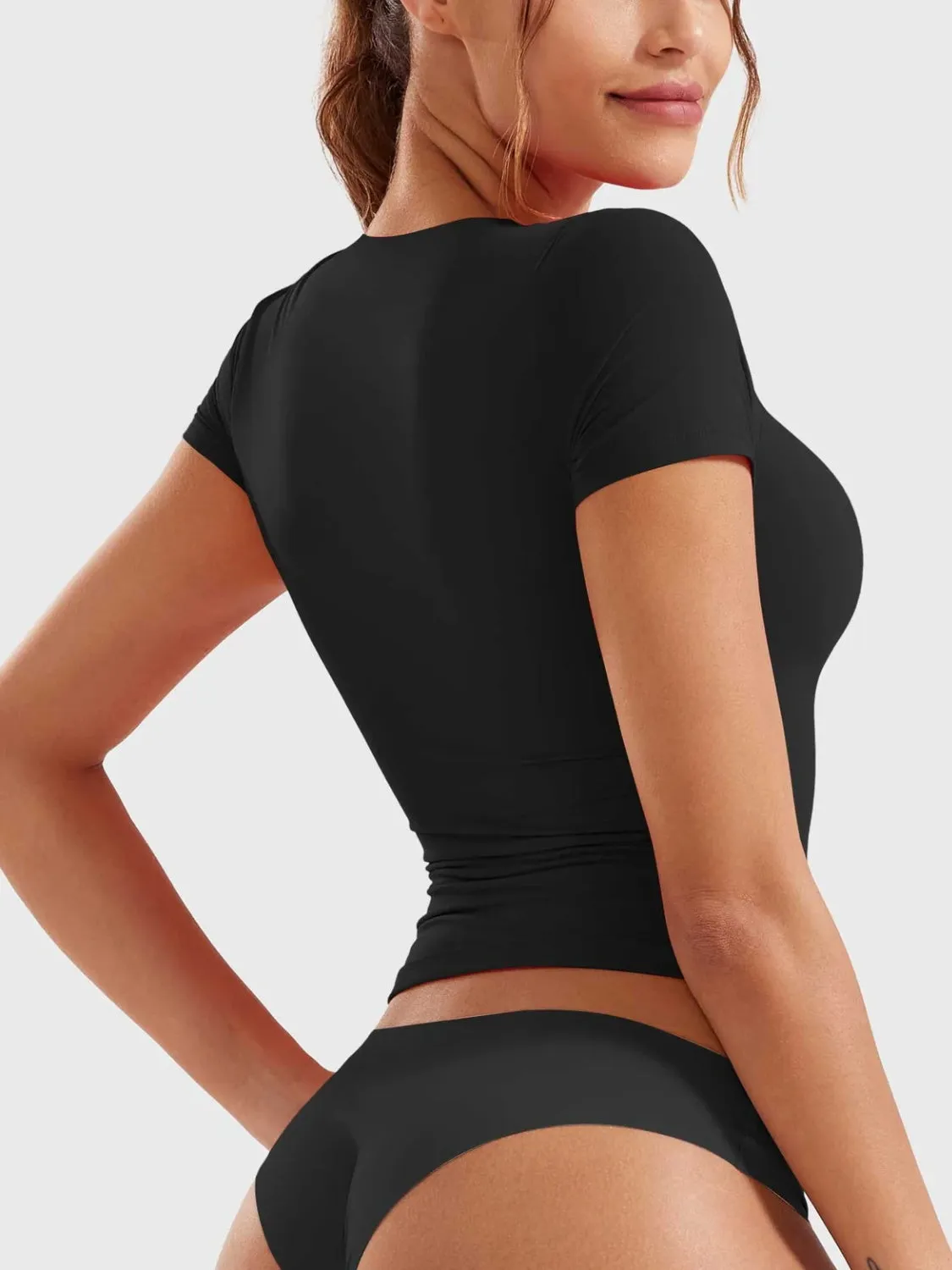 Lovelet Half Zip Short Sleeve T-Shirt sold by Charming Charlie product image thumbnail 3