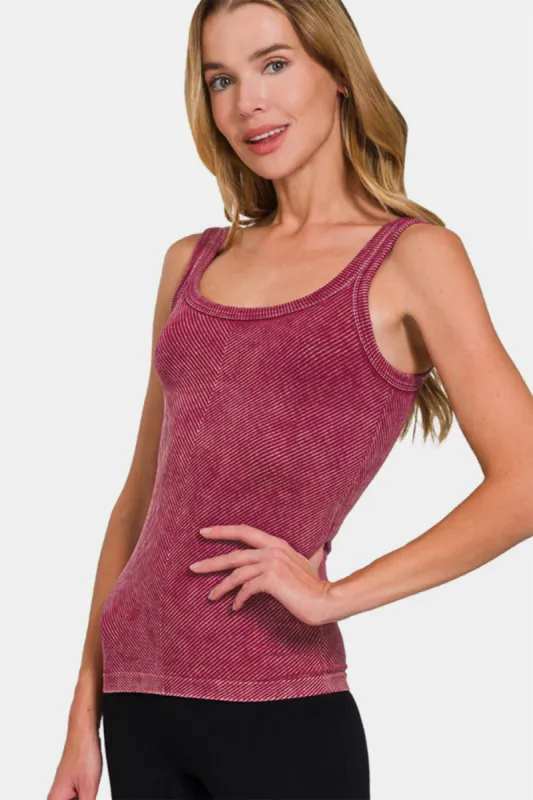 Zenana Ribbed Scoop Neck Tank sold by Charming Charlie