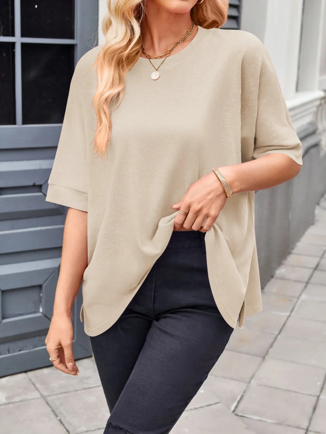 Lovelet Round Neck Half Sleeve T-Shirt sold by Charming Charlie product image thumbnail 4