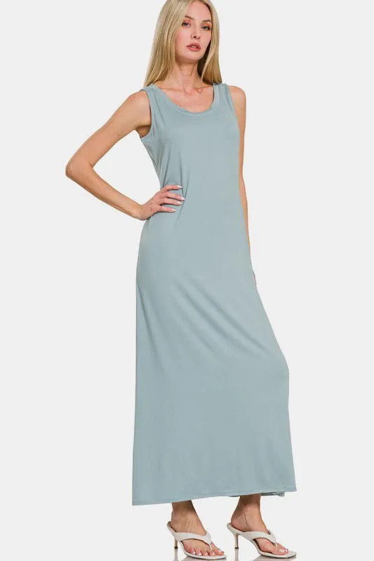 Zenana Scoop Neck Wide Strap Tank Dress sold by Charming Charlie product image thumbnail 2