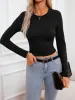 Round Neck Long Sleeve T-Shirt sold by Charming Charlie