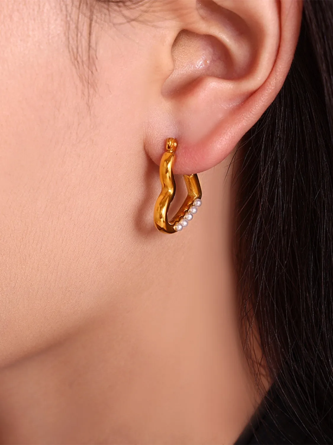 Stainless Steel Heart Earrings sold by Charming Charlie product image thumbnail 3