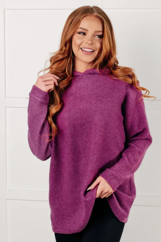 Basically My Favorite Hooded Pullover in Light Plum sold by Charming Charlie