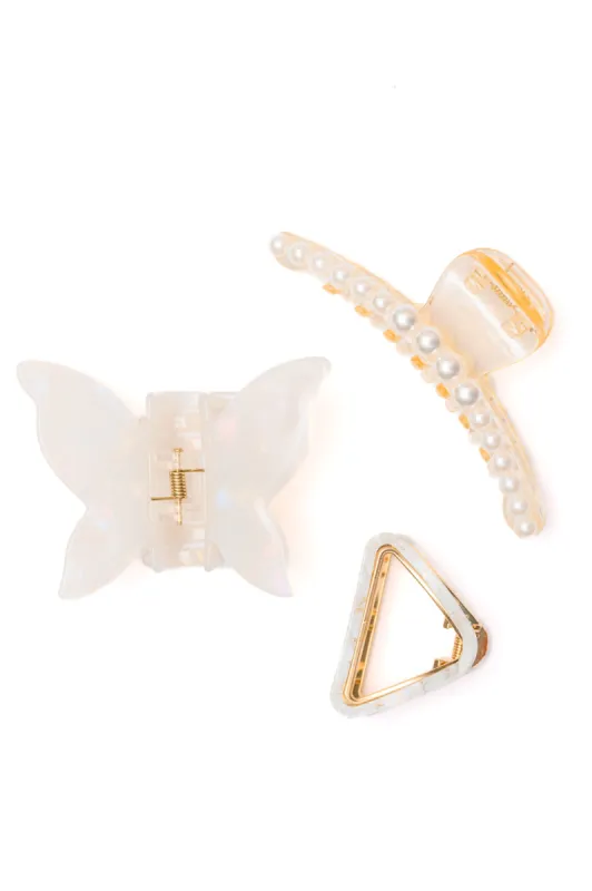 Pearl and Marble Clip Set of 3 sold by Charming Charlie