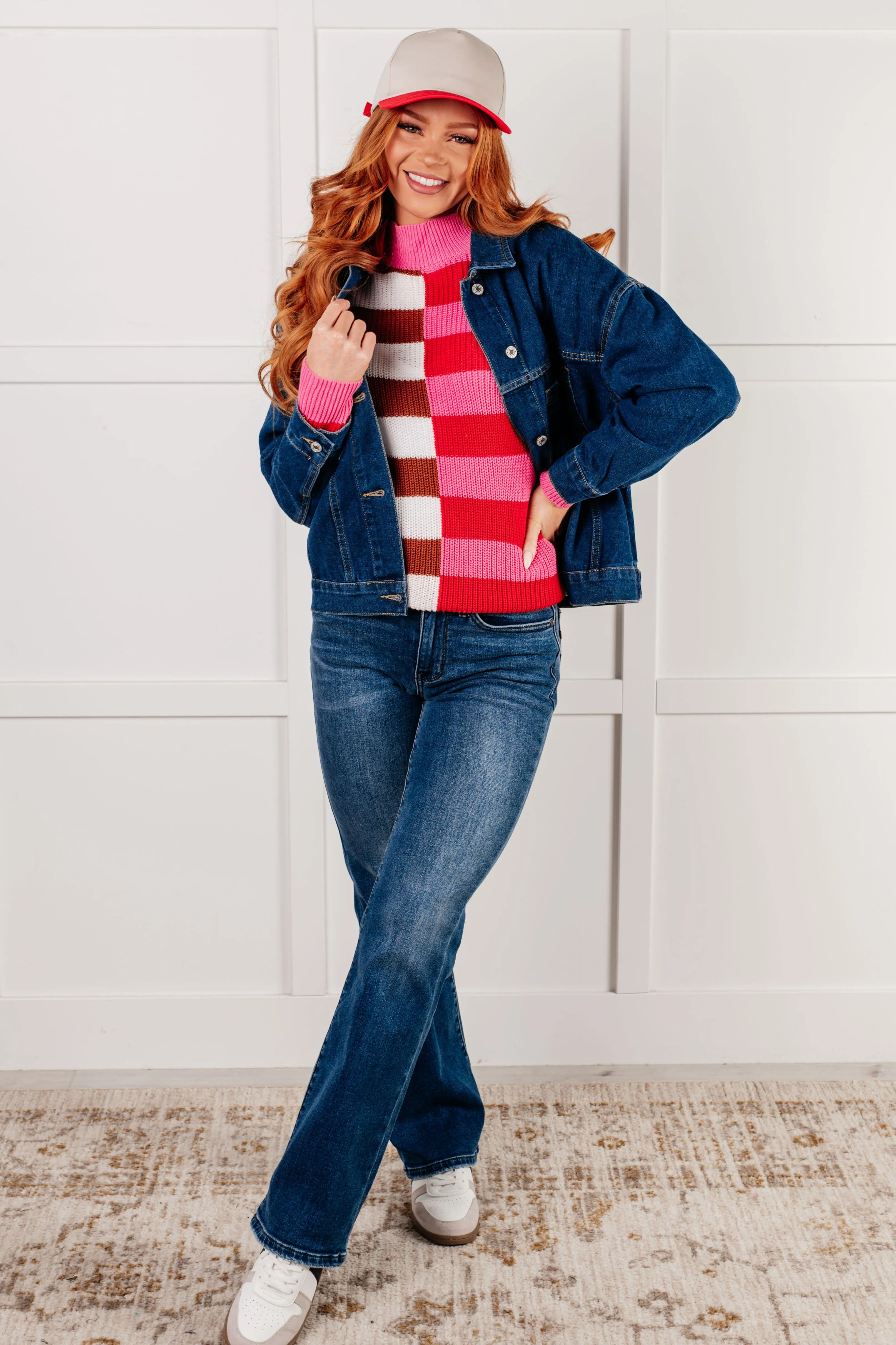 In Your Lane Color Blocked Stripe Sweater sold by Charming Charlie product image thumbnail 4