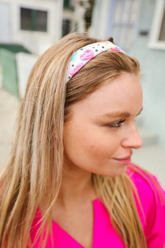 Multicolor Polka Dot & Heart Candy Twist Headband sold by Charming Charlie