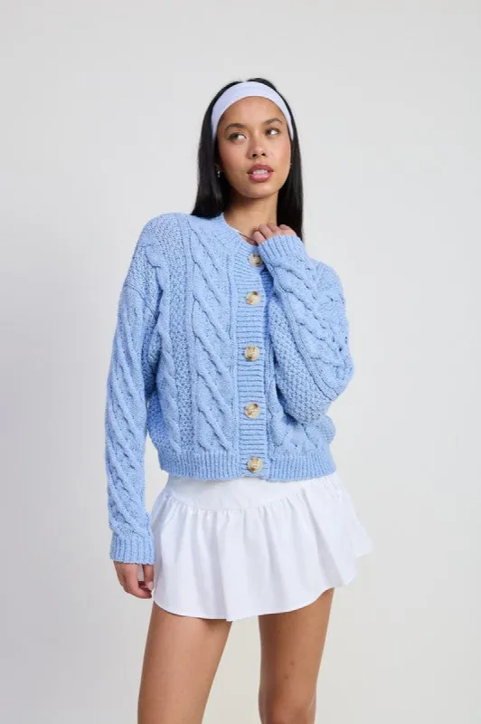 CHUNKY CABLE KNIT CARDIGAN made by emory park