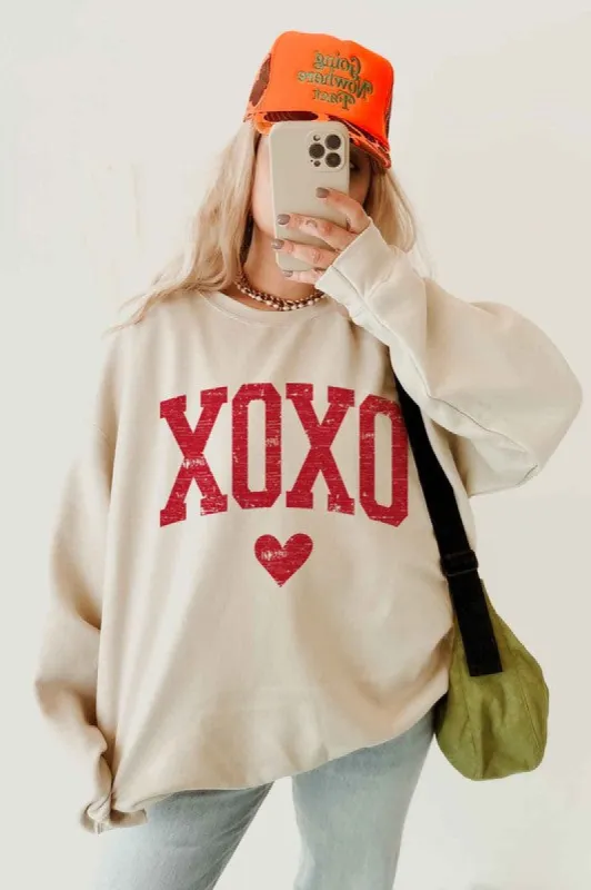 XOXO LOVE HEART VALENTINES OVERSIZED SWEATSHIRT sold by Charming Charlie