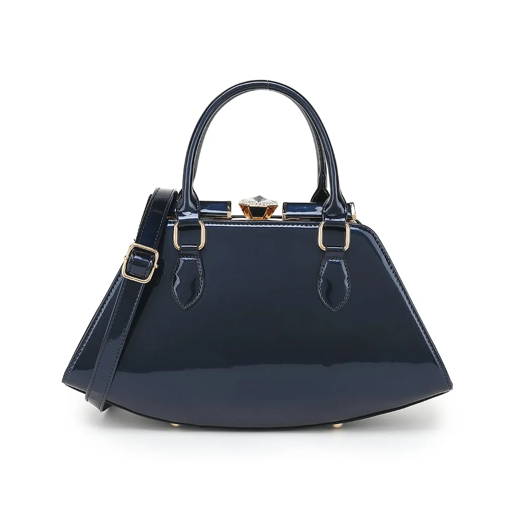 Patent Leather Frame Satchel sold by Charming Charlie product image thumbnail 5