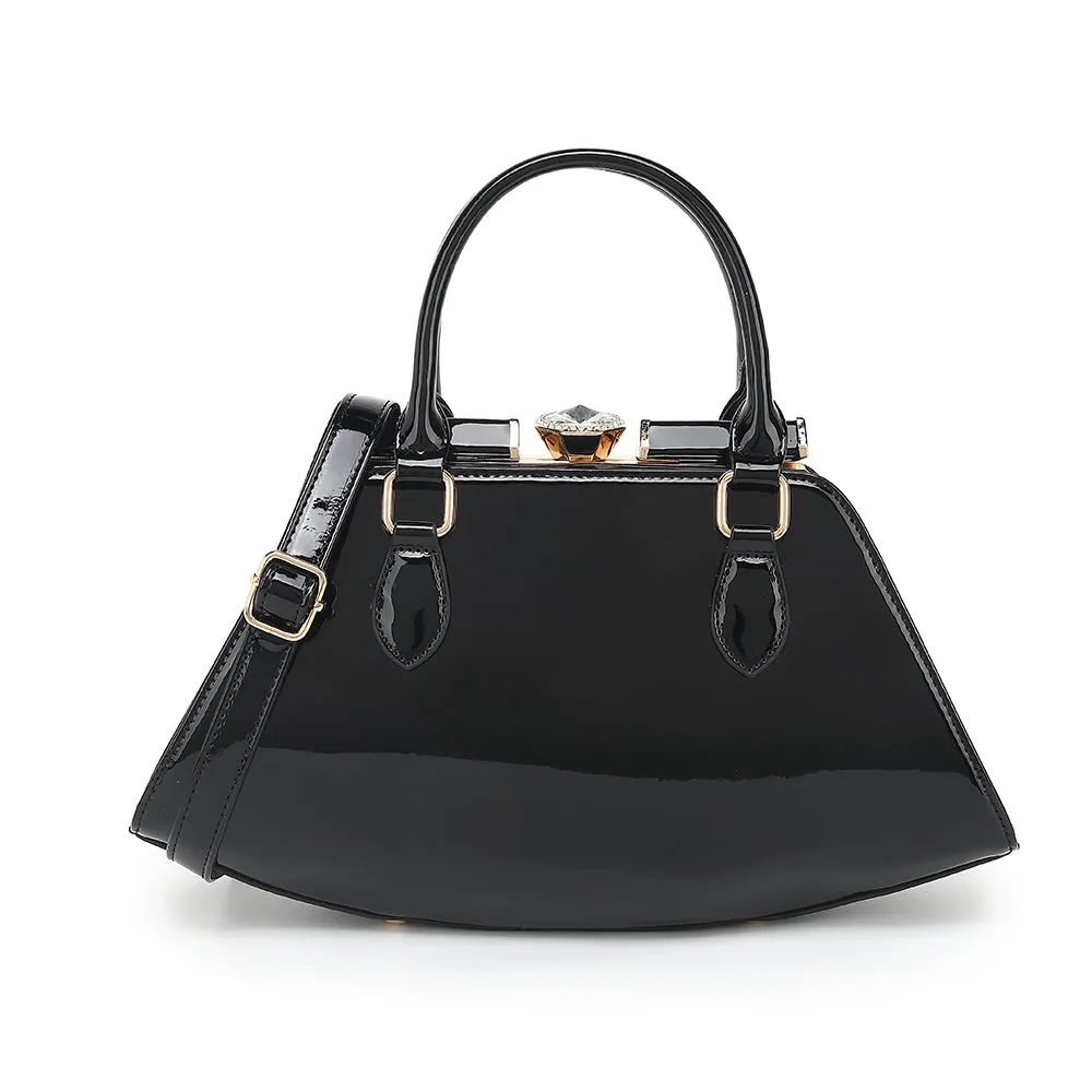 Patent Leather Frame Satchel sold by Charming Charlie product image thumbnail 2