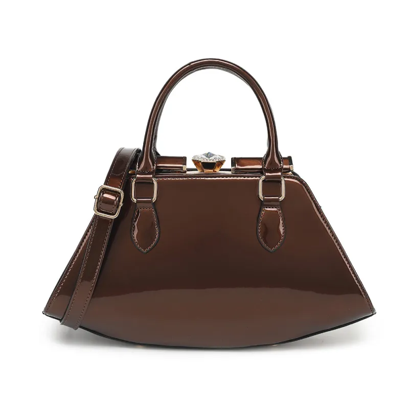 Patent Leather Frame Satchel made by Charming Charlie