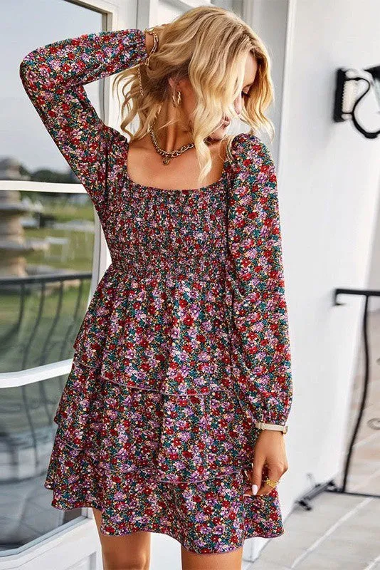 Long sleeve floral dress sold by Charming Charlie