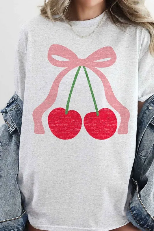 CHERRY BOW RIBBON OVERSIZED GRAPHIC TEE sold by Charming Charlie product image thumbnail 5