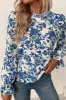Floral Print Flounce Sleeve Keyhole Back Blouse sold by Charming Charlie