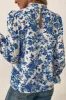 Floral Print Flounce Sleeve Keyhole Back Blouse sold by Charming Charlie